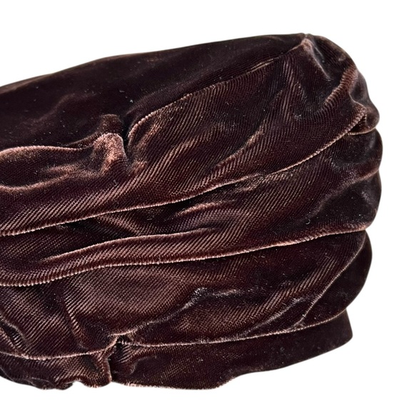 Rare Brown Velvet Turban Union Made in USA 40's - 50's - Picture 14 of 15